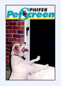 Phifer PetScreen product display featuring a dog at a screen door